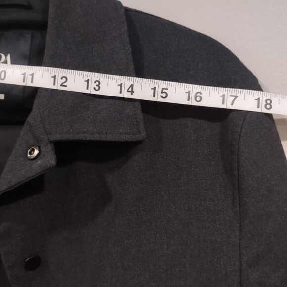 Zara Cropped Blazer Charcoal Size Medium - Picture 8 of 9